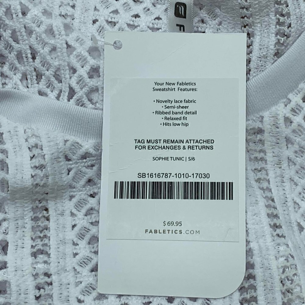 Fabletics White Eyelet Long Sleeve Sophie Tunic - Picture 5 of 7
